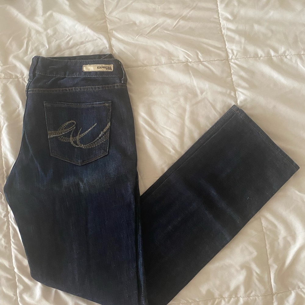 Express Vintage Dark Blue Skinny Jeans